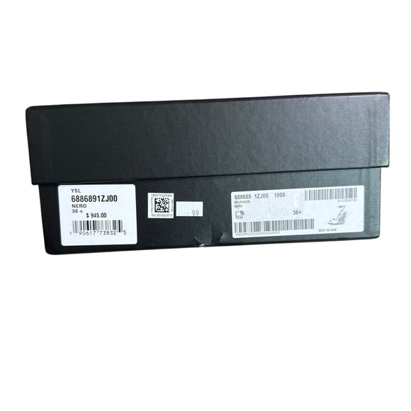 SAINT LAURENT - NIB Paloma Sandals Black Wedge Sandals Sz 36 1/2 - Picture 14 of 14